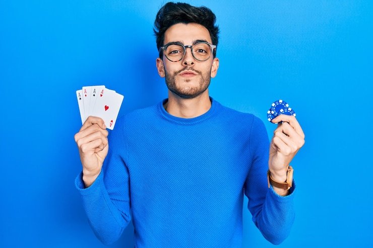 Teen Patti dealer distributing cards to multiple players